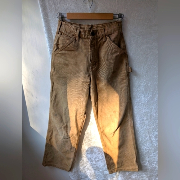 Y28 14 Used BRN Carhartt Carpenter Pants Straight Women's Xs - Picture 2 of 7